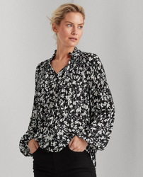 Lauren Ralph Lauren - Blusa De Mujer Con Estampado De Flores Y Manga Larga precio