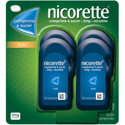 Nicorette® Comprimé à sucer 2 mg Fruits características