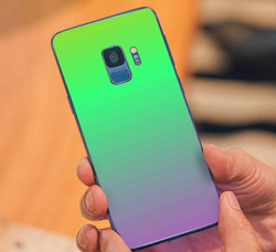 stickers samsung dégradé de couleur violet et vert en oferta