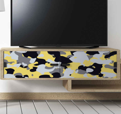 Sticker Frise Murale Camouflage gris et jaune en oferta