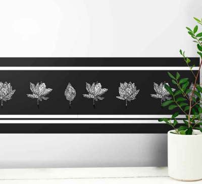 Frise Autocollante Fleur de lotus low poly line