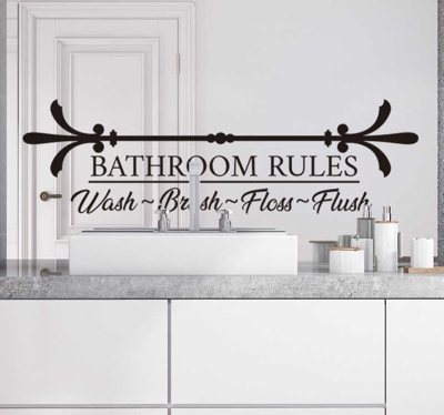 Sticker mural texte salle de bain