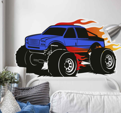 Sticker Mural Jouet Camion latéral enflammé. en oferta