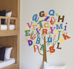 Sticker Maison Arbre Alphabet pour Enfant precio