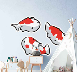 Sticker Mural Poisson koi anime características