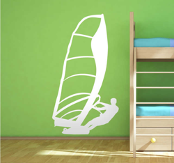 Sticker silhouette wind surf planche voile en oferta