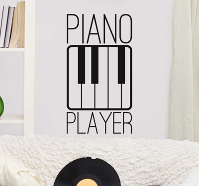 sticker piano player