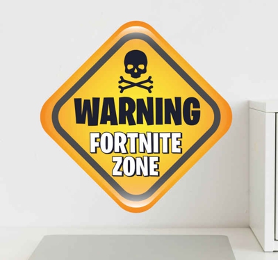 Sticker de Porte Avertissement! Zone fortnite