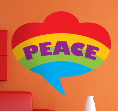 Sticker mural peace gay