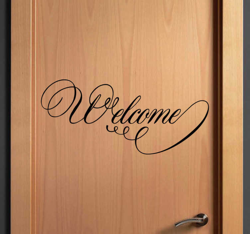 Sticker porte caligraphique welcome en oferta