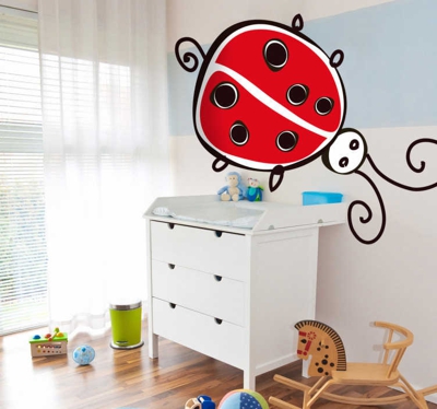 Sticker enfant coccinelle dessin