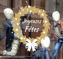 Sticker vitrine joyeuses fêtes en oferta