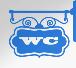 Sticker de Porte Conception élégante de silhouette de wc en oferta