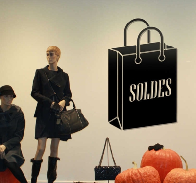 sticker soldes sac shopping