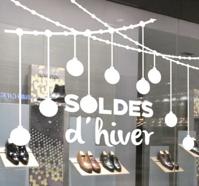 Sticker vitrine soldes d’hiver