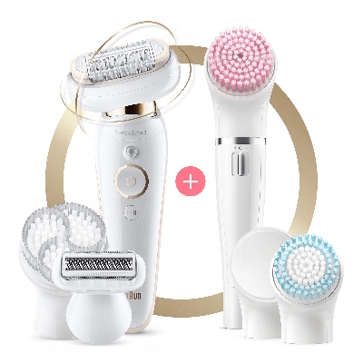 Braun Silk-épil 9 Flex 9100 Beauty Set, White/Gold