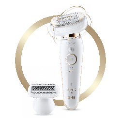 Braun Silk-épil 9 Flex 9002 Epilator, White/Gold en oferta