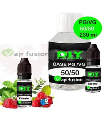 Pack base DIY e liquide facile Céleste 230 ml Vap'fusion  Arôme + Booster