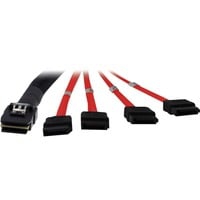 SFF 8087 - 4 x SATA 1m Noir, Câble