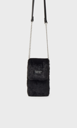 Stradivarius Sac Bandoulière En Fausse Fourrure Pour Smartphone Noir 103 precio