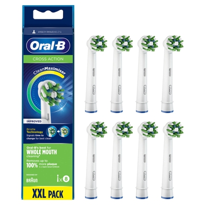 Oral-B Cross Action Brush Head with CleanMaximiser - 8 Counts