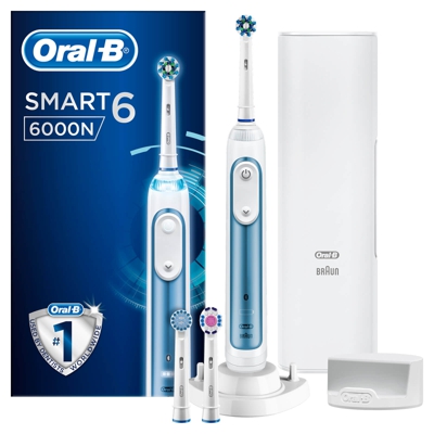 Oral-B Smart 6 - 6000N - Blue Electric Toothbrush Designed by Braun