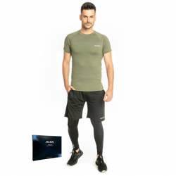 JELEX Sportinator Hommes Ensemble de fitness 3 pièces armée vert-noir características