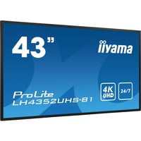 LH4352UHS-B1 affichage de messages Panneau plat de signalisation numérique 108 cm (42.5") IPS 4K Ultra HD Noir Intégré dans le processeur Android 8.0, Affichage public en oferta