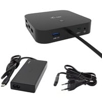 USB-C Dual Display Docking Station with Power Delivery 65W + Universal Charger 77 W, Station d''accueil