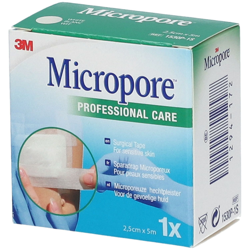 3M™ Micropore™ Silicone Sparadrap microporeux 2,5 cm x 5 m en oferta