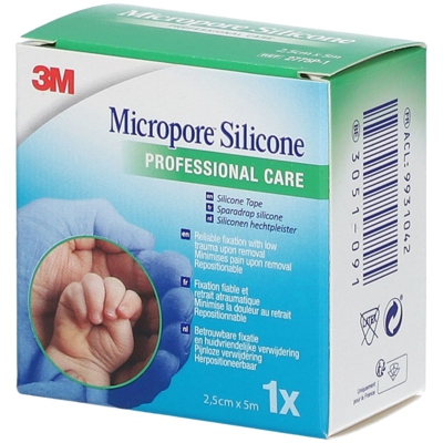 3M™ Micropore™ Silicone Sparadrap 2,5 cm x 5 m