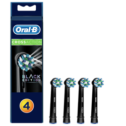 Oral-B CrossAction Replacement Electric Toothbrush Heads - Black Edition (Pack of 4) características