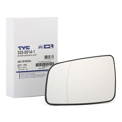 TYC Miroir De Rétroviseur 325-0014-1 Glace Retroviseur,Verre De Rétroviseur OPEL,ASTRA G Fastback F48_, F08_,ASTRA G Coupé F07_,ASTRA G Sedán F69_