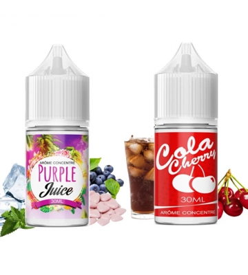 Pack  60 ml  arômes concentrés (2 x 30 ml)  Purple Juice - Cola Cherry - 60 ML - Diy - Vapfusion