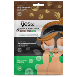 Trio de Masques yes to Triple Masking Kit – Calm, Detox et Glow en oferta