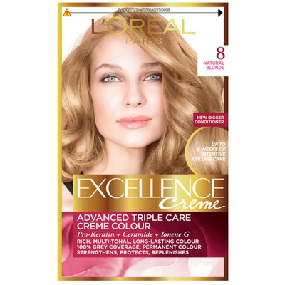 L'Oréal Paris Excellence Crème Permanent Hair Dye (Various Shades) - 8 Natural Blonde