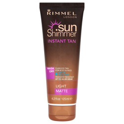 Rimmel Sunshimmer Water Resistant Wash Off Instant Tan - Matte (125 ml) - Light Matte precio