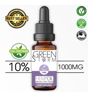 Huile de Chanvre BIO  Broad Spectrum 10% 1000 mg 10 ml saveur Hemp Natural