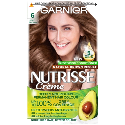 Garnier Nutrisse Permanent Hair Dye (Various Shades) - 6 Light Brown