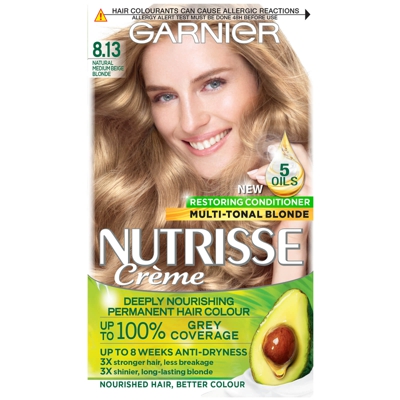 Garnier Nutrisse Permanent Hair Dye (Various Shades) - 8.13 Medium Beige Blonde