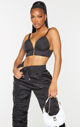 Shape - Bralette noire style survêt détail froncé, Noir en oferta