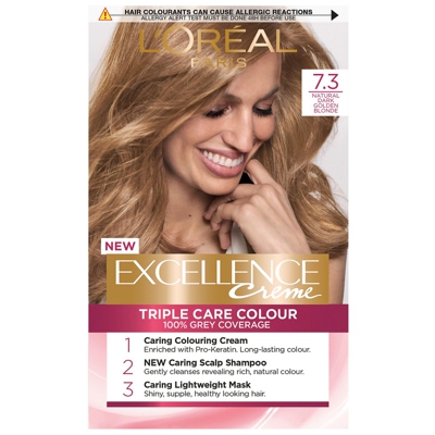 L'Oréal Paris Excellence Crème Permanent Hair Dye (Various Shades) - 7.3 Natural Dark Golden Blonde