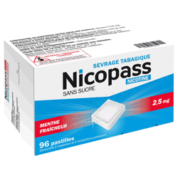 Nicopass® Menthe fraicheur s/s 2,5 mg características