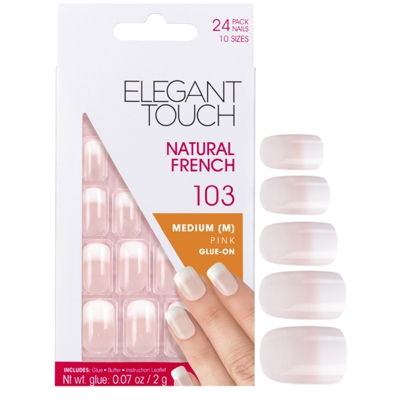 Ongles Manucure Naturelle Elegant Touch – 103 (M) (Pink) (Fade Tip)