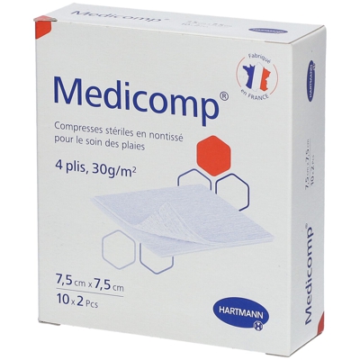 Médicomp® compresse stérile 7,5 cm x 7,5 cm