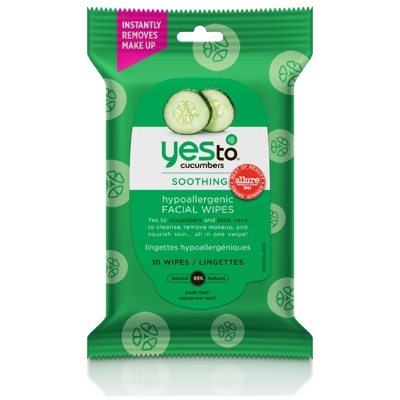 yes to Cucumbers Hypoallergenic Facial Wipes (Pack of 10)