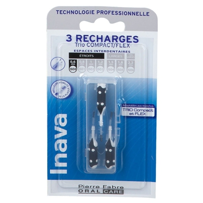 Inava Mono Compact Brossettes interdentaires 0,6 mm recharge