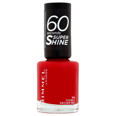 Vernis à ongles 60 Seconds Super Shine Rimmel 8 ml (disponible en plusieurs teintes) - Double Decker Red