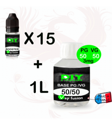 Base  neutre - 1 L - PG/VG 50-50 + 15 boosters 20mg - diy e liquide - Vapfusion precio