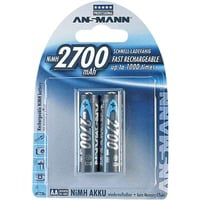 Blister 2 X Accu, AA, 2700mAh AA / HR6 Hybrides nickel-métal (NiMH), Batterie en oferta